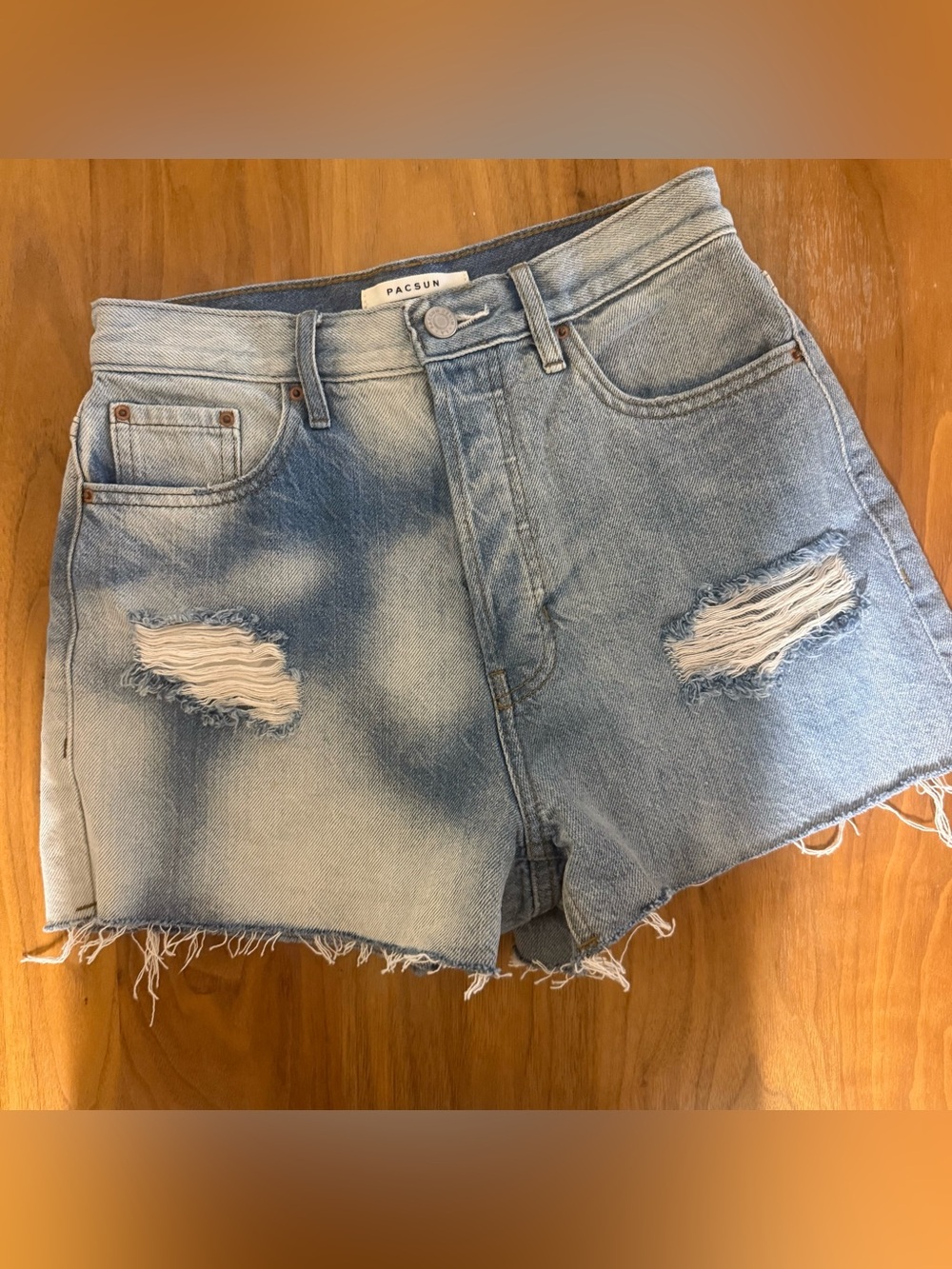 PacSun Light Blue Ripped Denim Cutoff Shorts